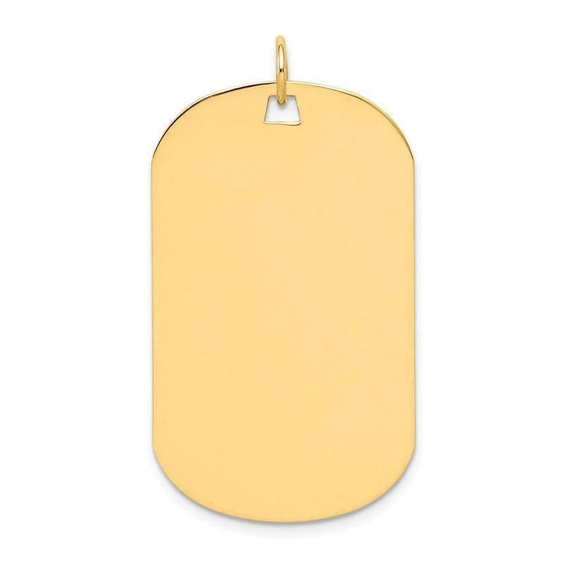14k Plain .035 Gauge Engraveable Dog Tag Disc Charm - Seattle Gold Grillz