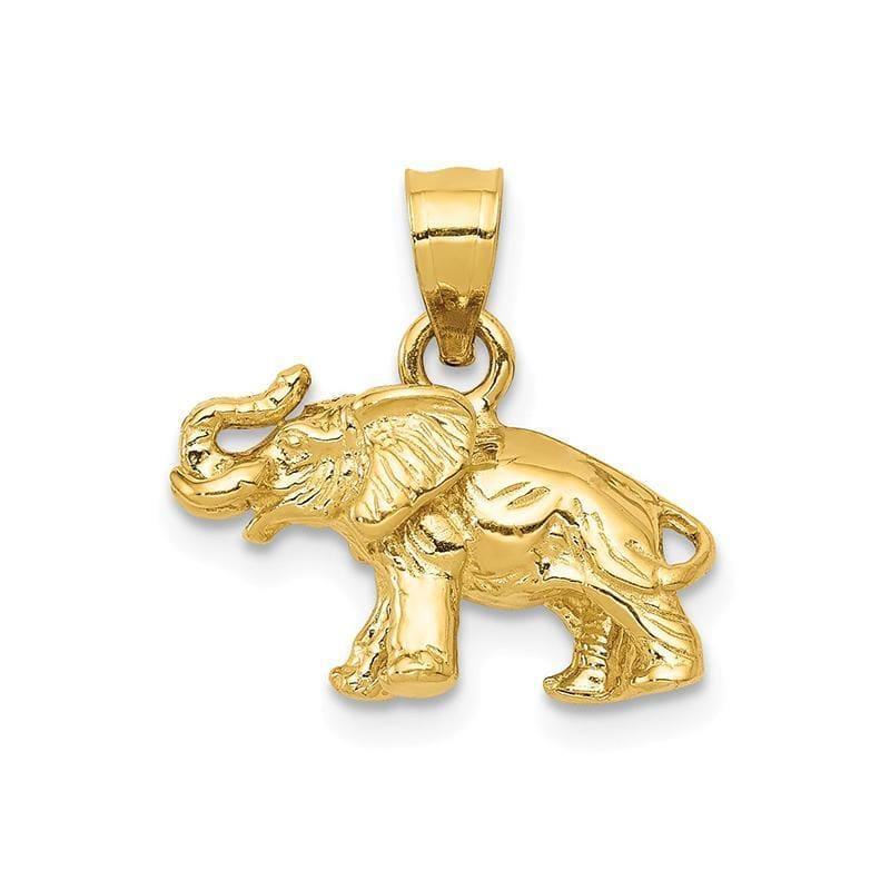 14k Polished 3-D Elephant Pendant - Seattle Gold Grillz