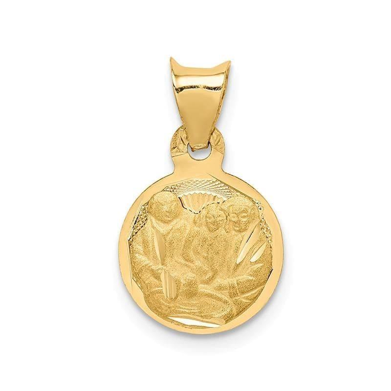 14k Polished and D-C Baptism Circle Pendant - Seattle Gold Grillz