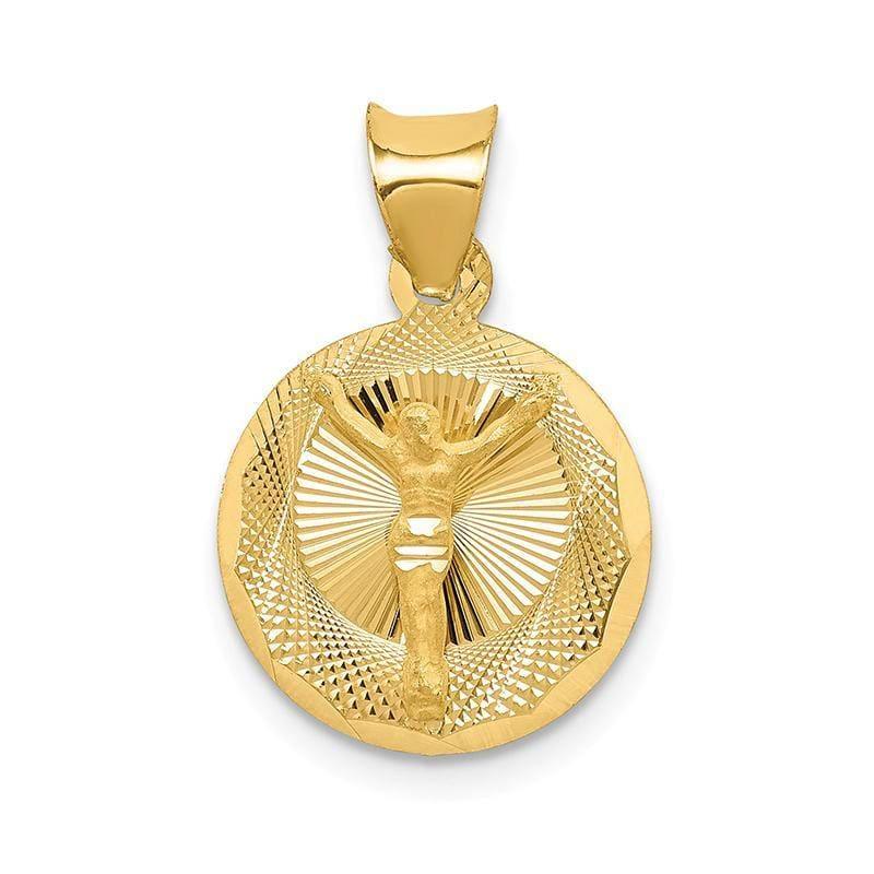 14k Polished & D-C CORPUS Circle Pendant - Seattle Gold Grillz