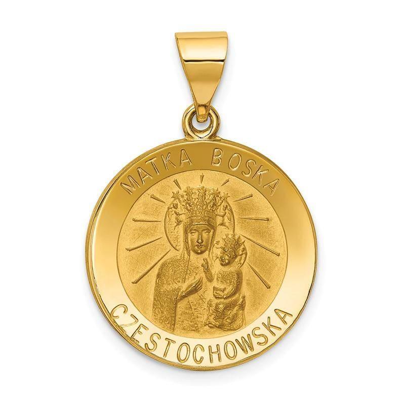 14k Polished and Satin Matka Boska Czestochowska Reversible Medal Pendant - Seattle Gold Grillz