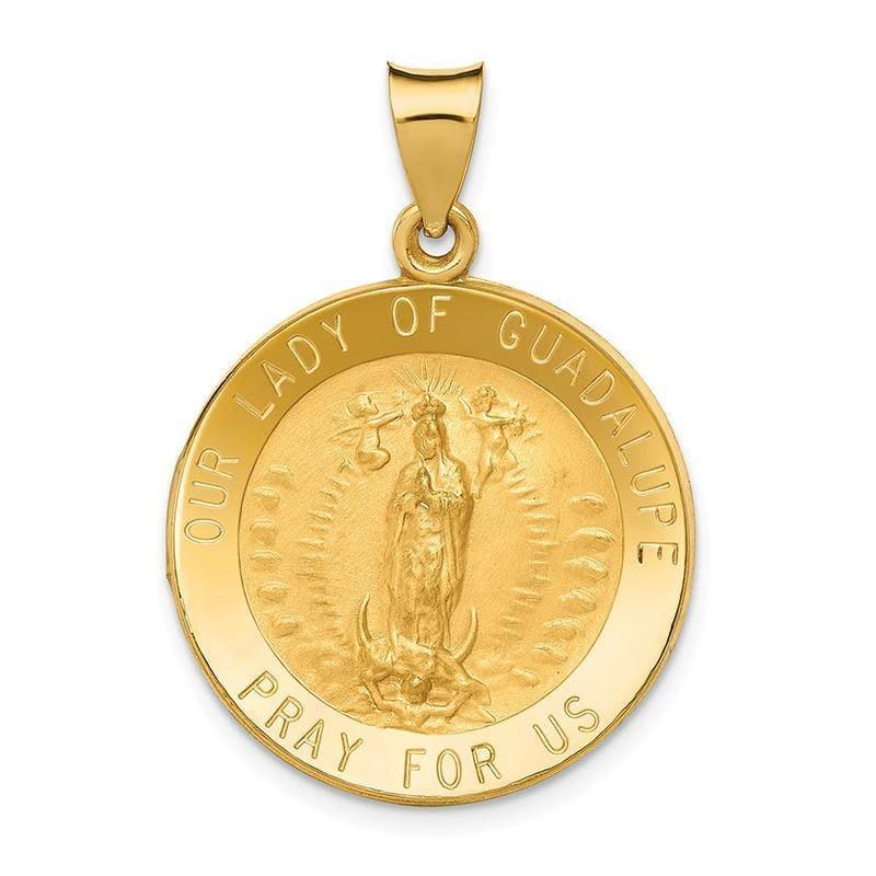 14k Polished and Satin Our Lady of Guadalupe Medal Pendant - Seattle Gold Grillz