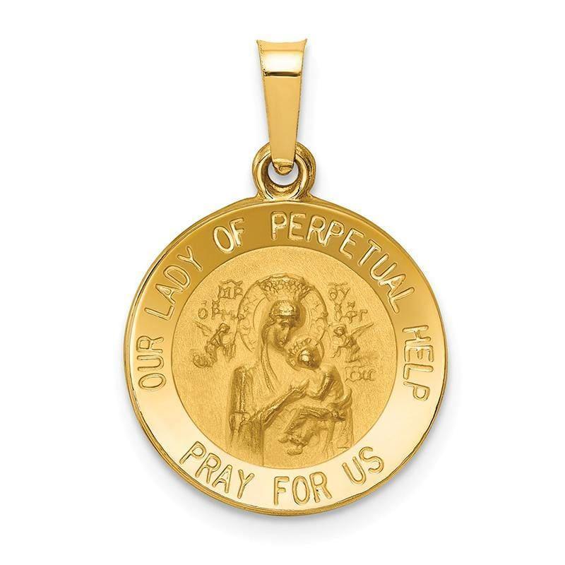 14k Polished and Satin Our Lady of Perpetual Help Medal Pendant - Seattle Gold Grillz
