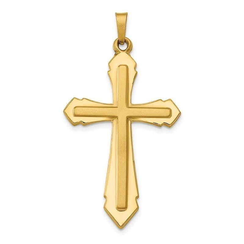 14k Polished and Satin Passion Cross Pendant - Seattle Gold Grillz