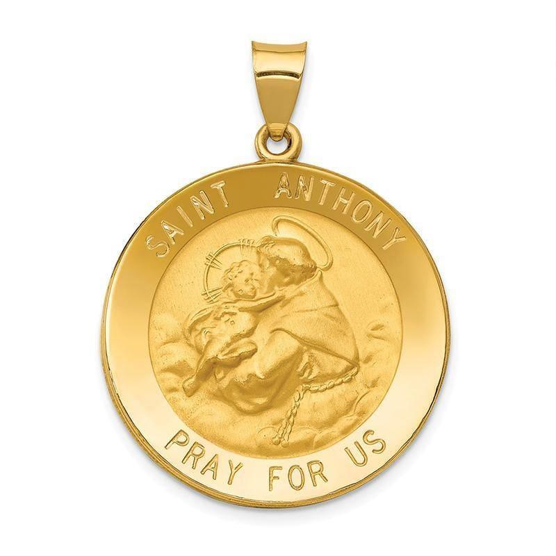14k Polished and Satin St. Anthony Medal Pendant - Seattle Gold Grillz