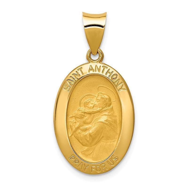 14k Polished and Satin St. Anthony Medal Pendant - Seattle Gold Grillz
