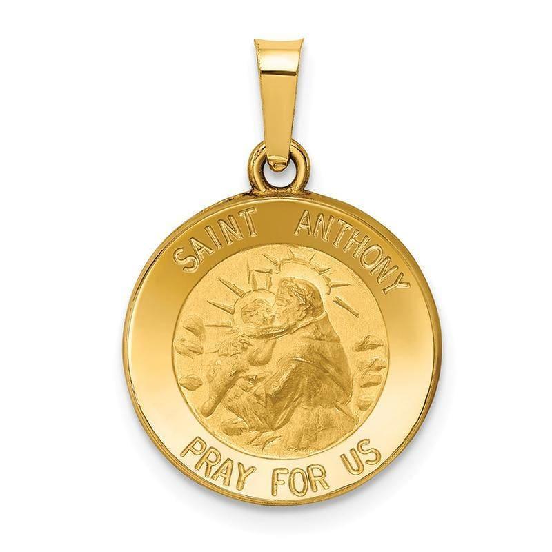 14k Polished and Satin St. Anthony Medal Pendant - Seattle Gold Grillz