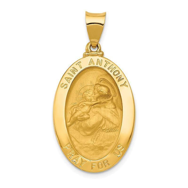 14k Polished and Satin St. Anthony Medal Pendant - Seattle Gold Grillz