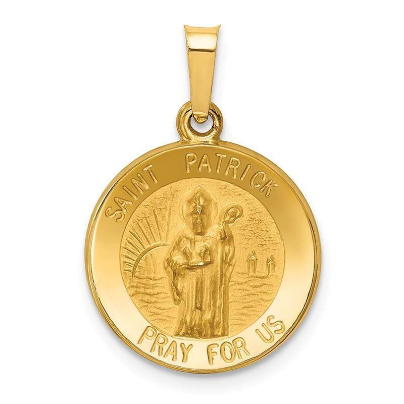 14k Polished and Satin St. Patrick Medal Pendant - Seattle Gold Grillz