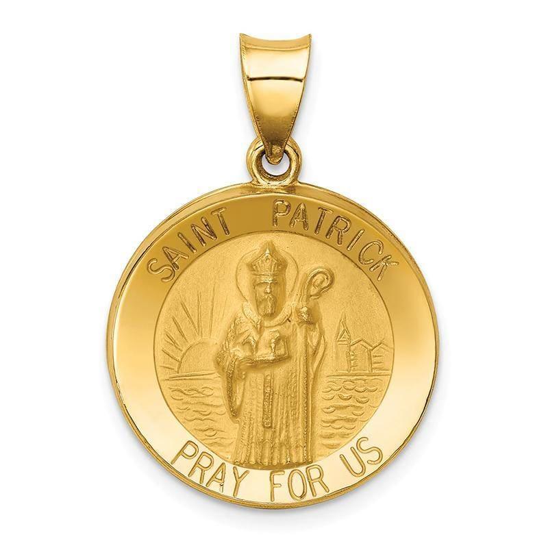 14k Polished and Satin St. Patrick Medal Pendant - Seattle Gold Grillz