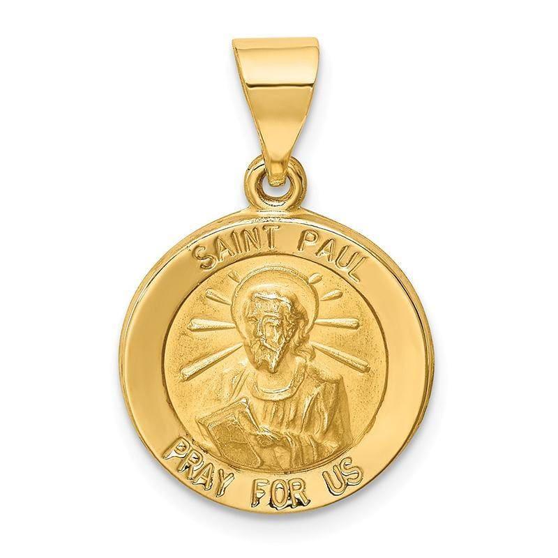 14k Polished and Satin St. Paul Medal Pendant - Seattle Gold Grillz