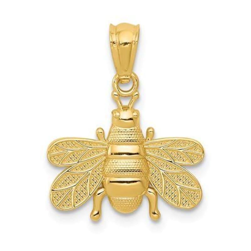 14k Polished Bee Pendant - Seattle Gold Grillz