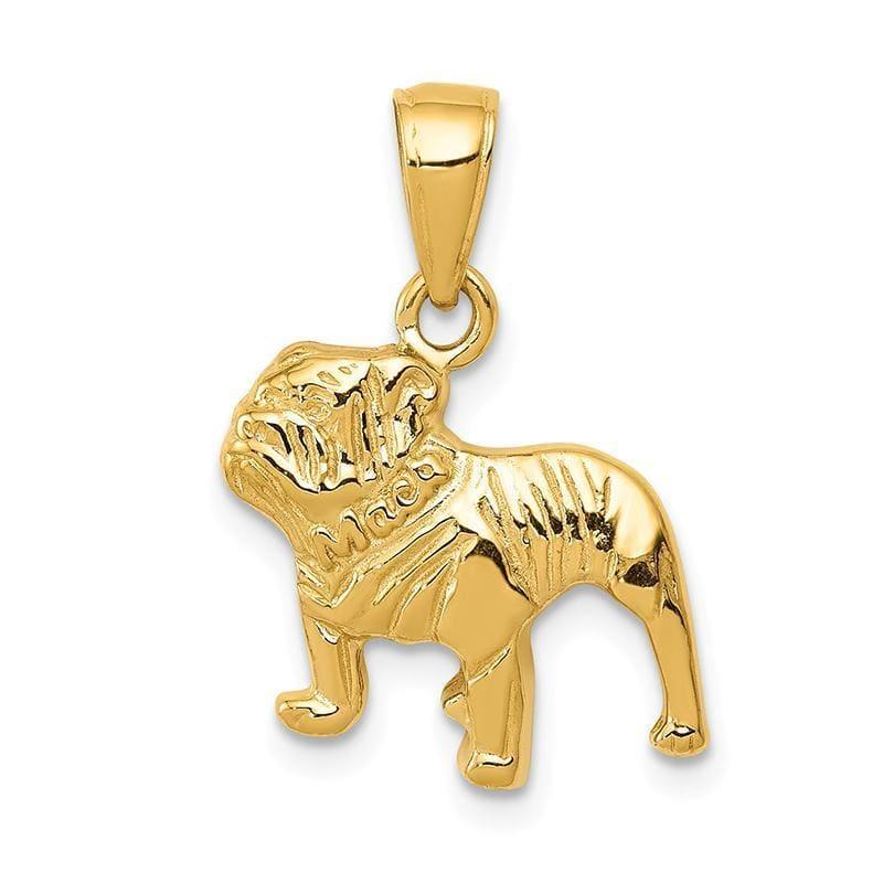 14k Polished Bulldog Pendant - Seattle Gold Grillz