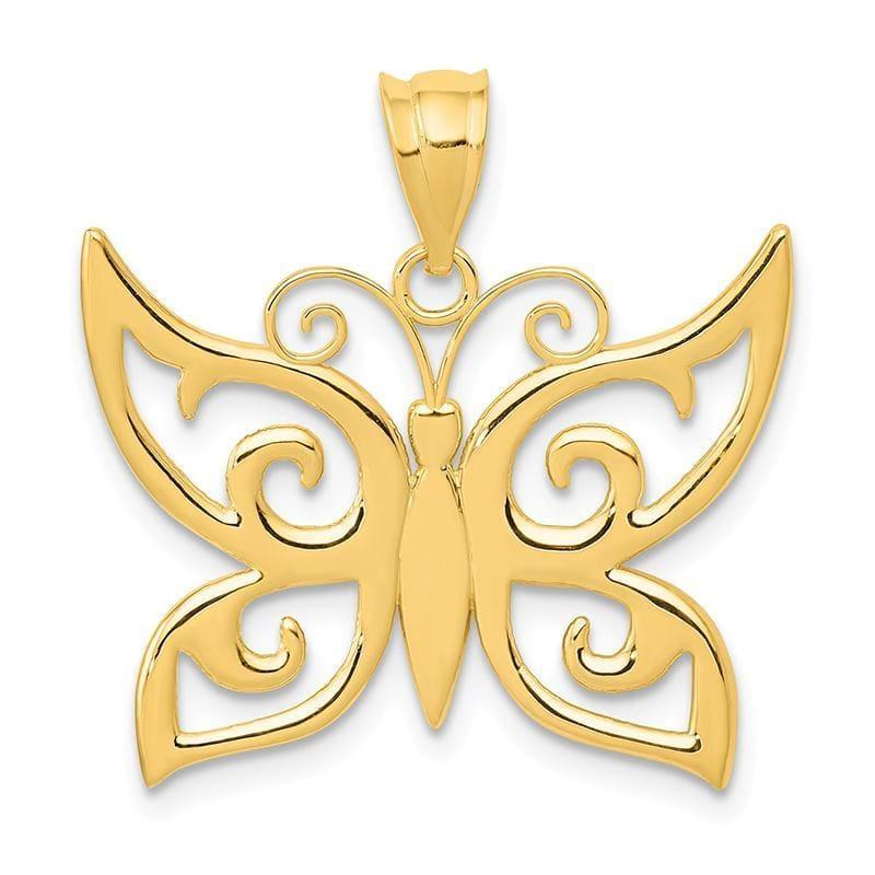 14k Polished Butterfly Pendant - Seattle Gold Grillz