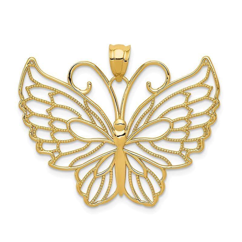 14k Polished Butterfly Pendant - Seattle Gold Grillz