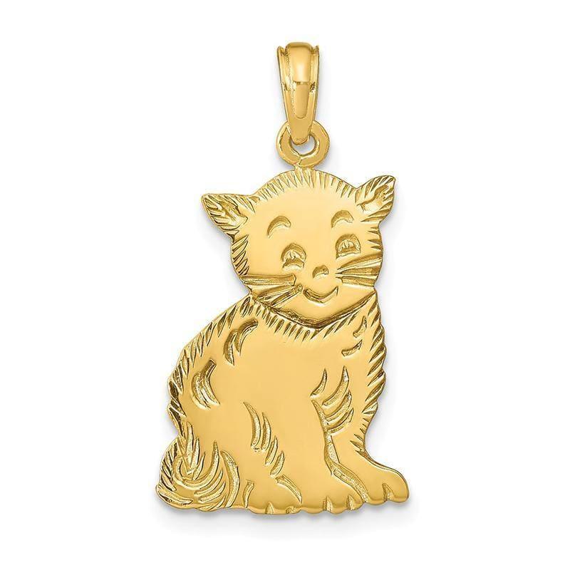 14k Polished Cat Charm - Seattle Gold Grillz