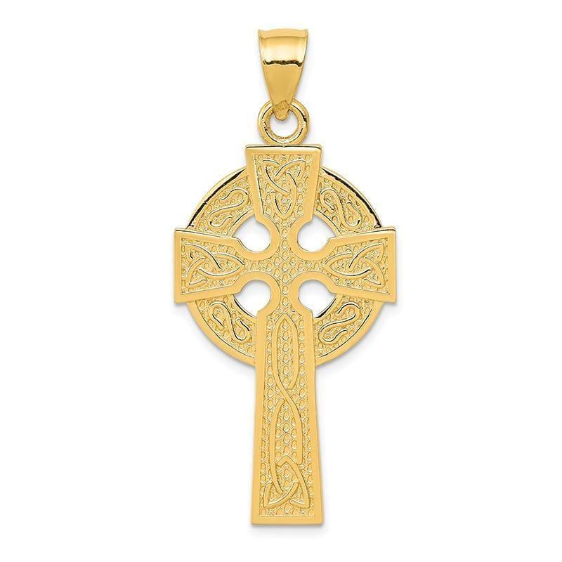 14k Polished Celtic Cross Pendant - Seattle Gold Grillz