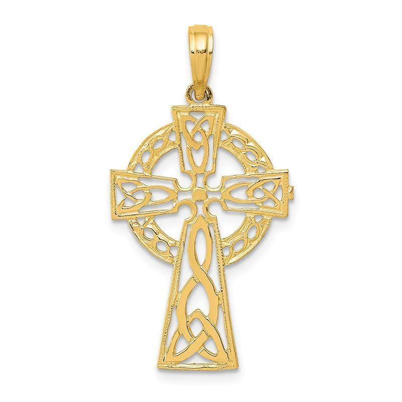 14k Polished Celtic Cross Pendant. Weight: 1.31, Length: 26, Width: 18 - Seattle Gold Grillz