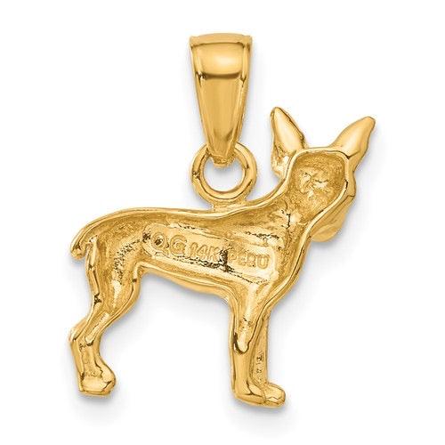 14k Polished Chihuahua Dog Pendant - Seattle Gold Grillz