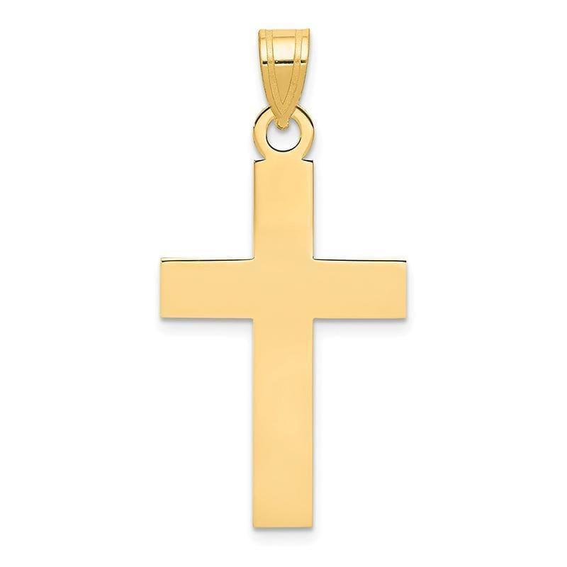 14k Polished Cross Charm - Seattle Gold Grillz