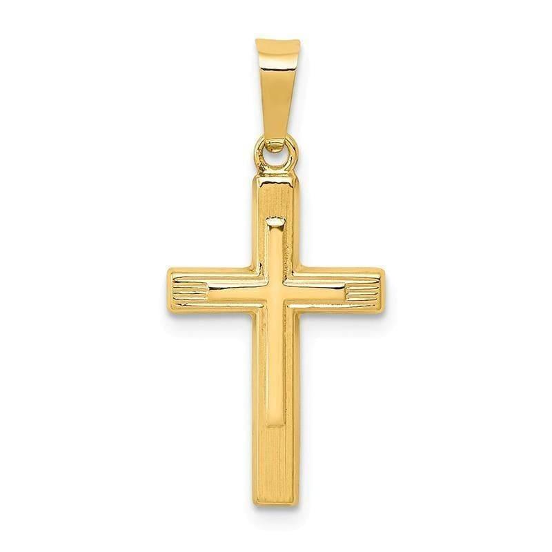 14k Polished Cross Latin Pendant - Seattle Gold Grillz