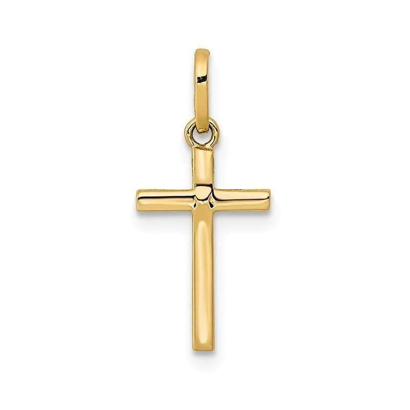 14k Polished Cross Pendant - Seattle Gold Grillz