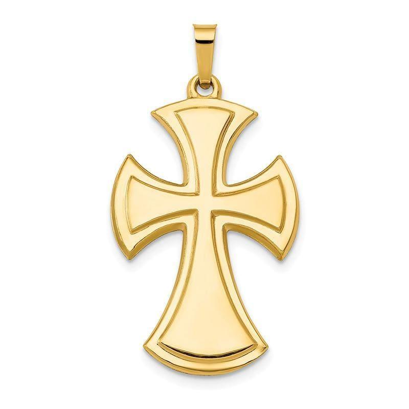 14k Polished Cross Pendant - Seattle Gold Grillz