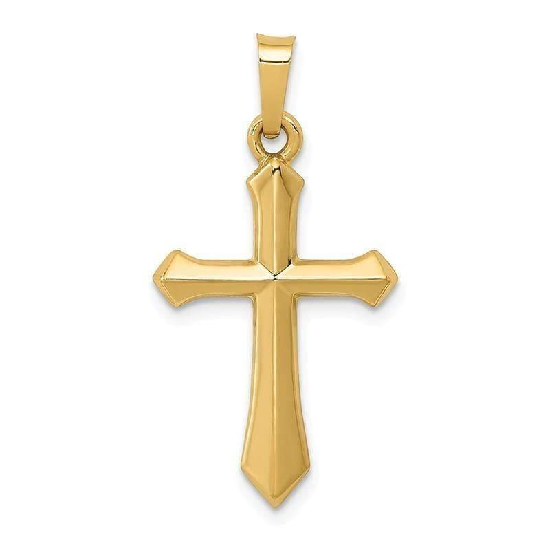 14k Polished Cross Pendant - Seattle Gold Grillz