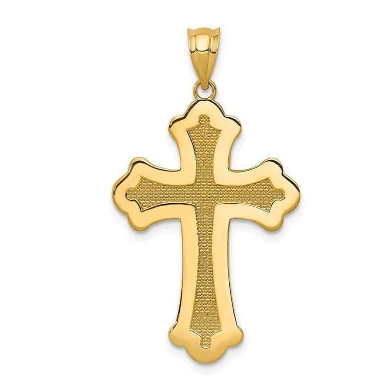 14k Polished Cross Pendant - Seattle Gold Grillz