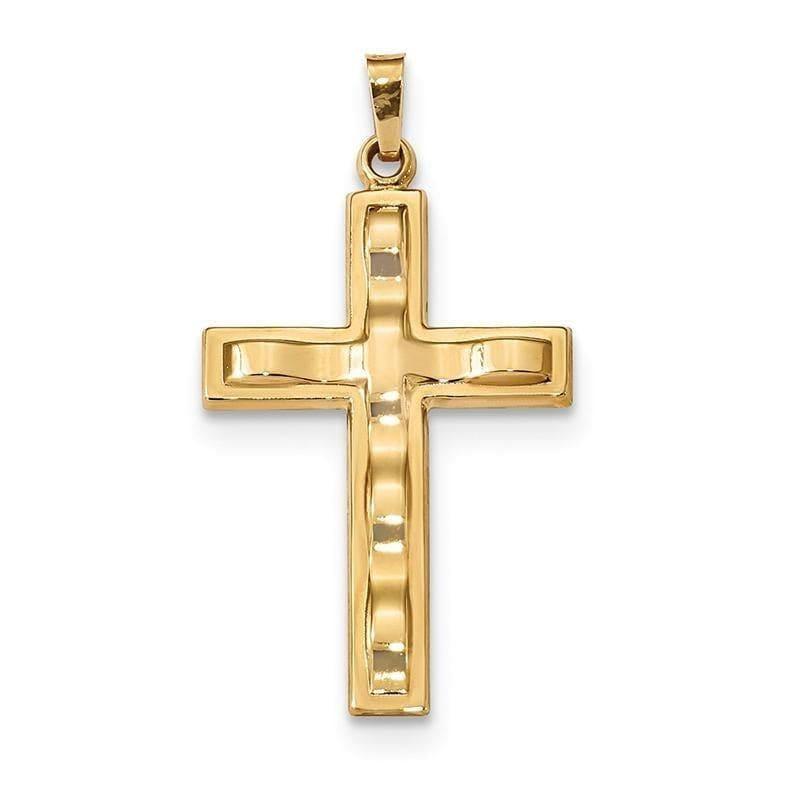 14k Polished Cross Pendant - Seattle Gold Grillz