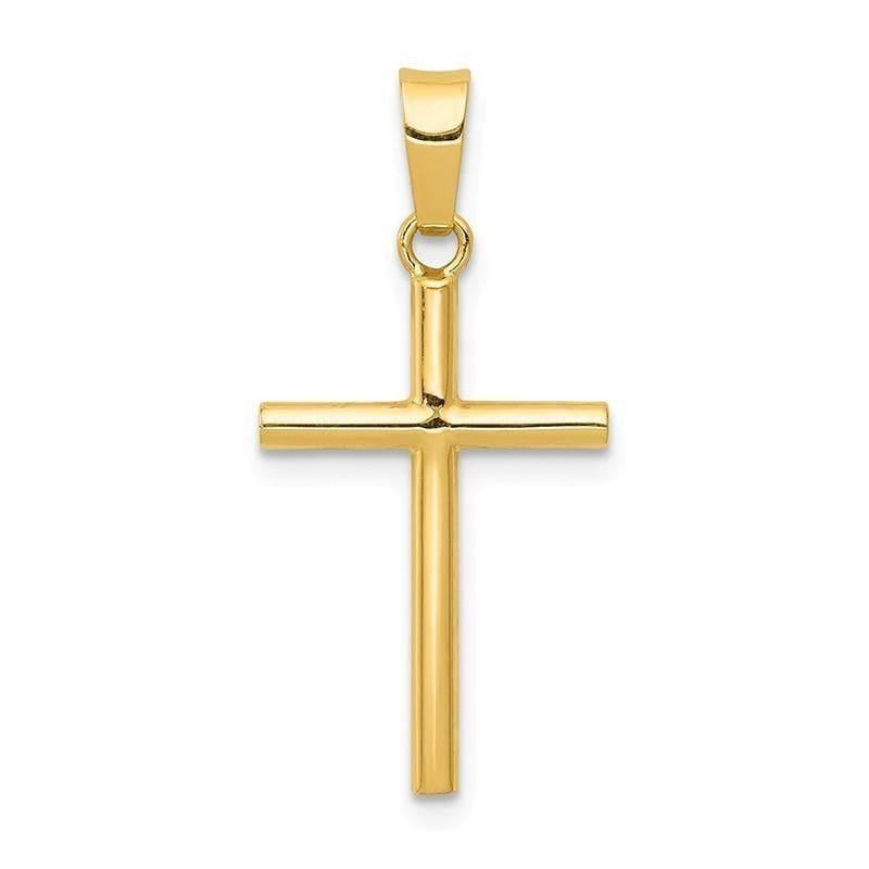 14k Polished Cross Pendant - Seattle Gold Grillz
