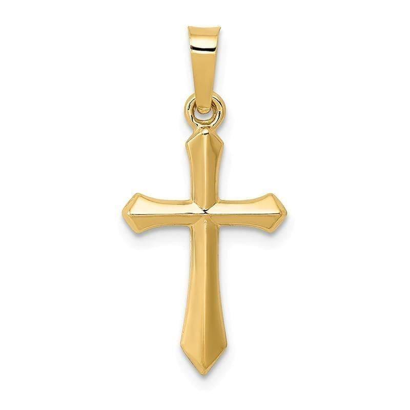 14k Polished Cross Pendant - Seattle Gold Grillz