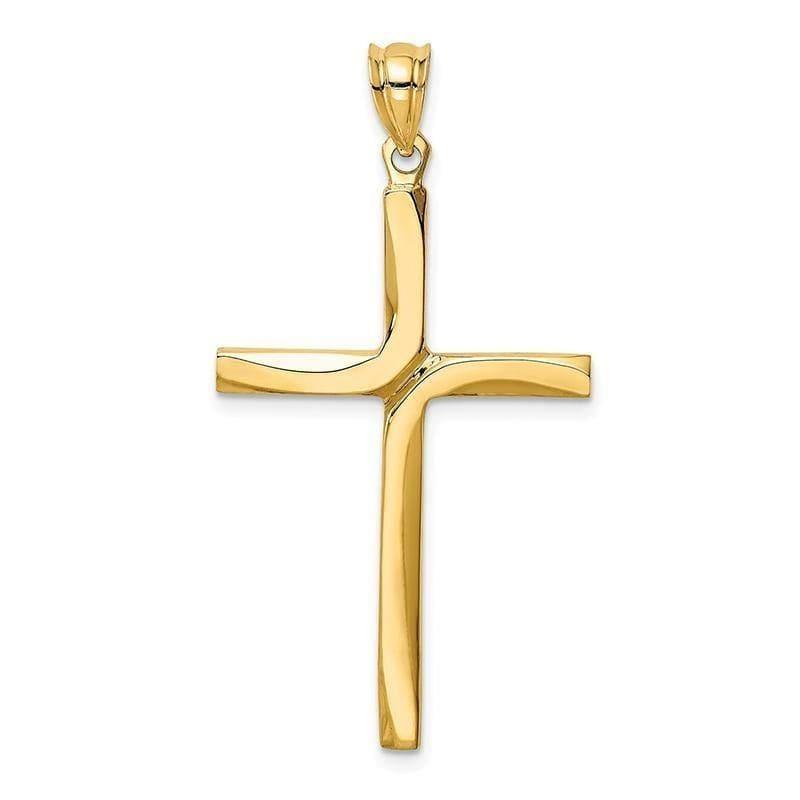 14k Polished Cross Pendant - Seattle Gold Grillz