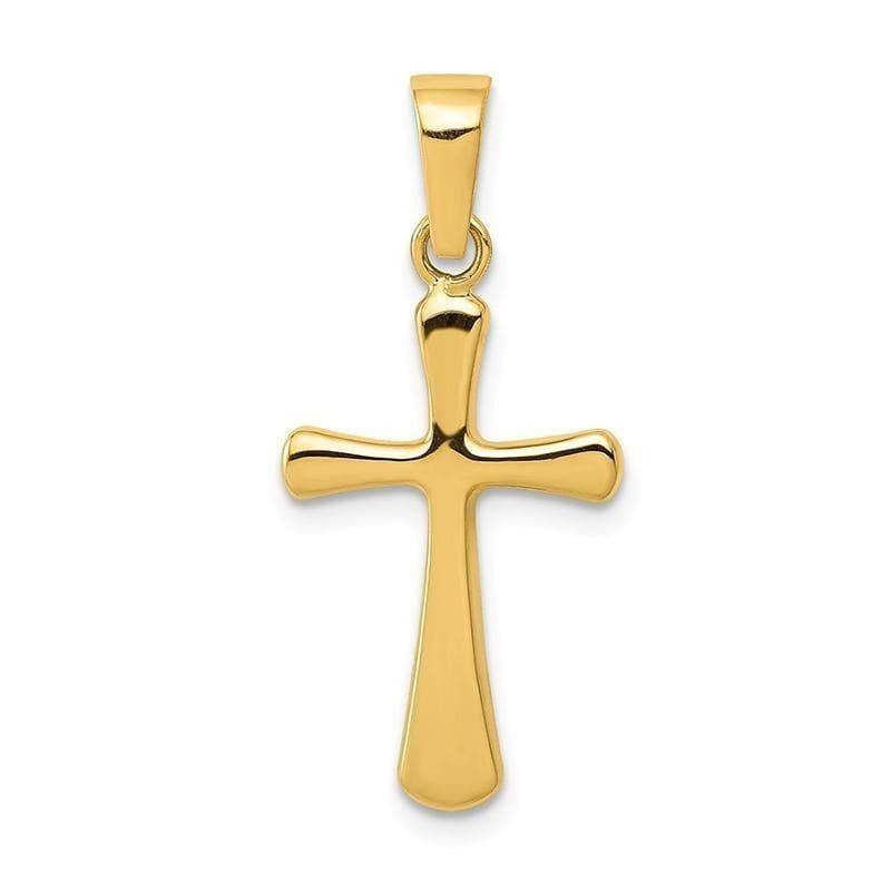 14k Polished Cross Pendant - Seattle Gold Grillz
