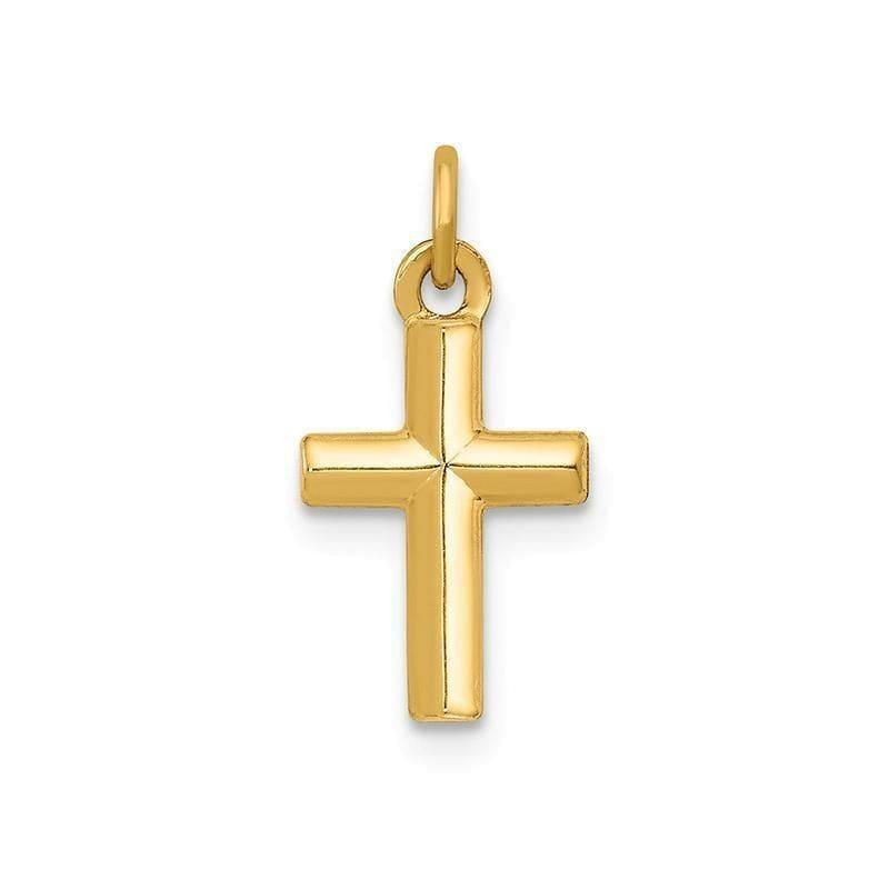 14k Polished Cross Pendant - Seattle Gold Grillz