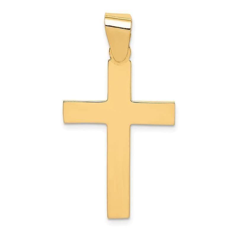 14k Polished Cross Pendant - Seattle Gold Grillz