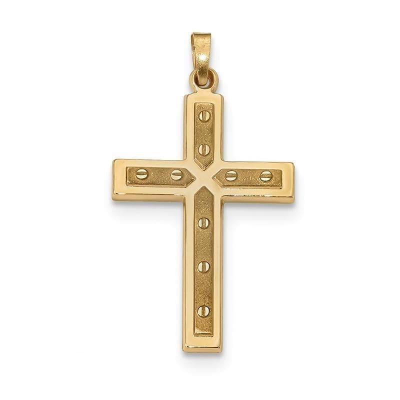 14k Polished Cross Pendant - Seattle Gold Grillz