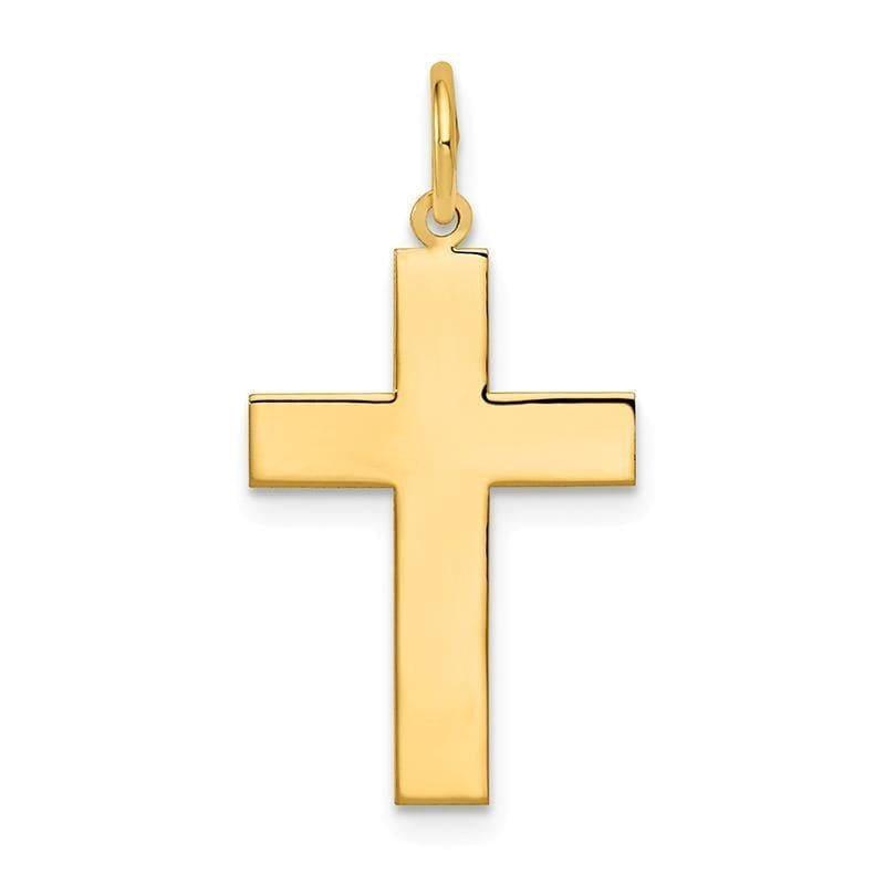 14k Polished Cross Pendant. Weight: 0.5, Length: 32, Width: 16 - Seattle Gold Grillz