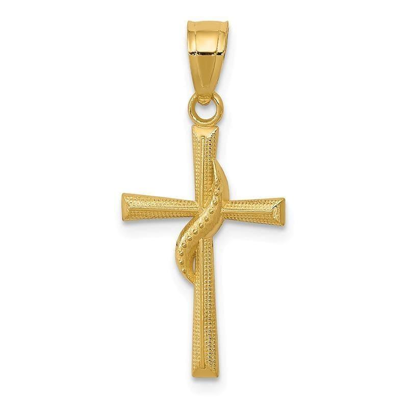 14k Polished Cross Pendant. Weight: 0.54, Length: 25, Width: 12 - Seattle Gold Grillz