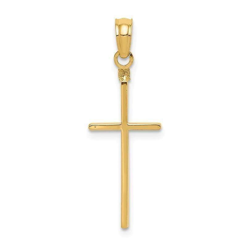 14k Polished Cross Pendant. Weight: 0.63, Length: 28, Width: 10 - Seattle Gold Grillz