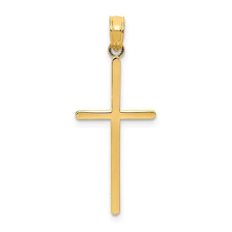 14k Polished Cross Pendant. Weight: 0.95, Length: 32, Width: 12 - Seattle Gold Grillz