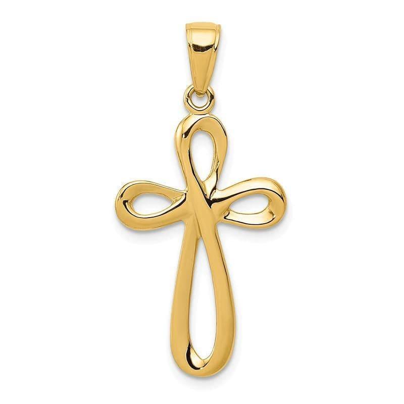 14k Polished Cross Pendant. Weight: 1.58, Length: 34, Width: 16 - Seattle Gold Grillz