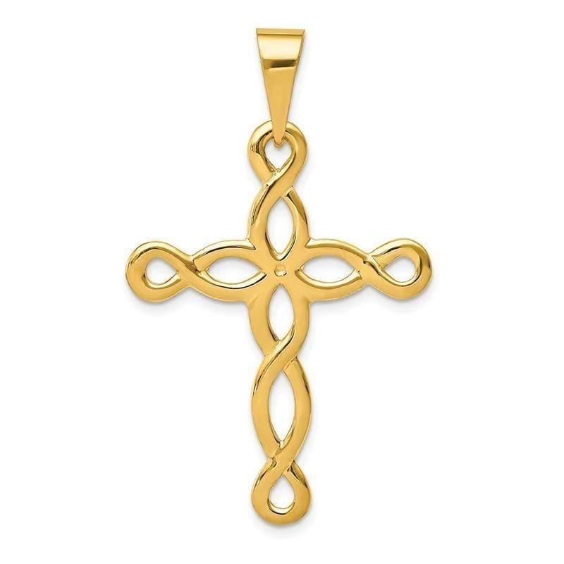 14k Polished Cross Pendant. Weight: 2.49, Length: 44, Width: 27 - Seattle Gold Grillz