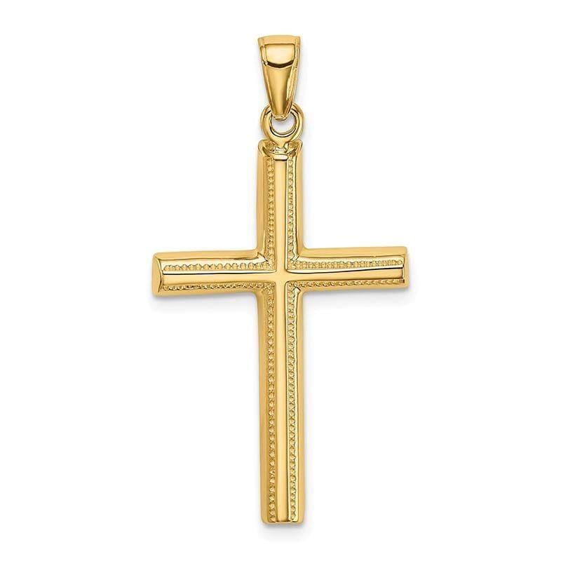 14k Polished Cross Pendant. Weight: 2.7, Length: 40, Width: 20 - Seattle Gold Grillz