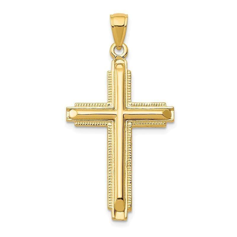 14k Polished Cross Pendant. Weight: 4.2, Length: 38, Width: 20 - Seattle Gold Grillz