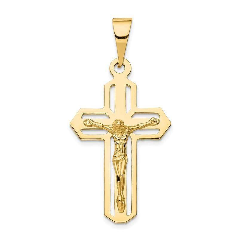 14k Polished Crucifix Pendant. Weight: 2.87, Length: 47, Width: 22 - Seattle Gold Grillz