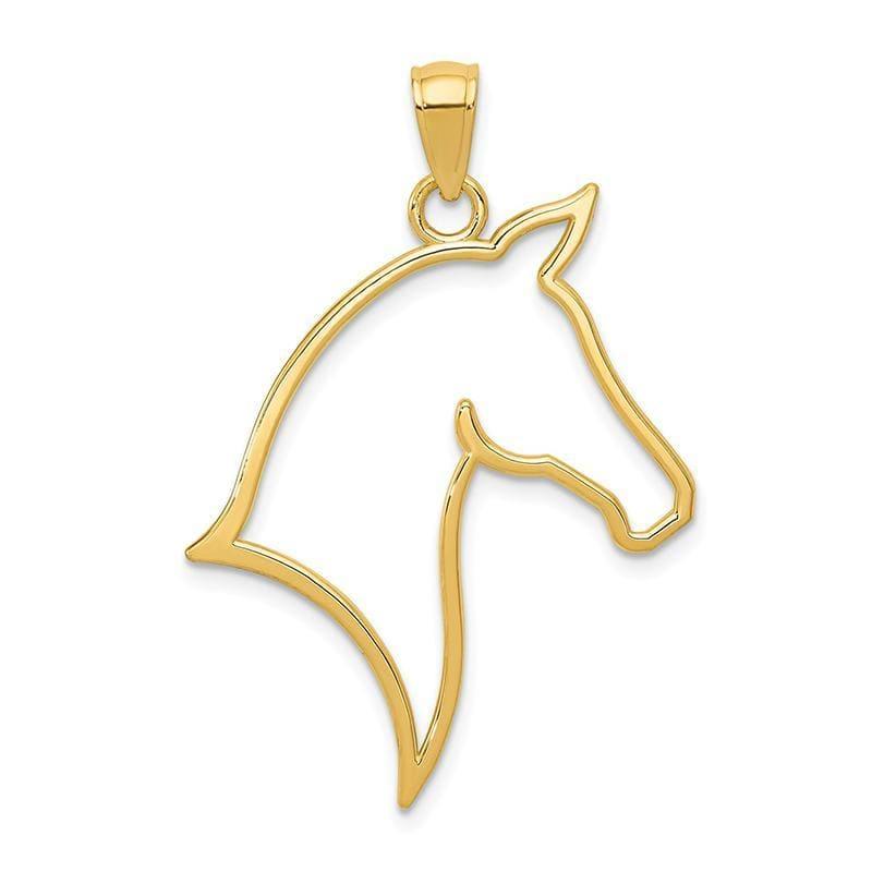 14k Polished Cut Out Horse Head Pendant - Seattle Gold Grillz