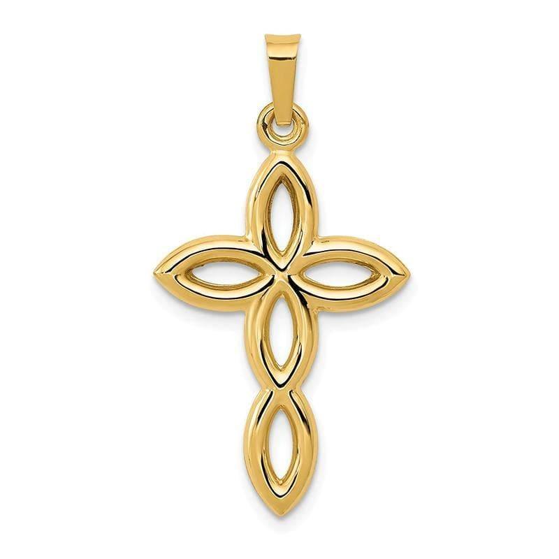 14k Polished Cut-out Passion Cross Pendant - Seattle Gold Grillz
