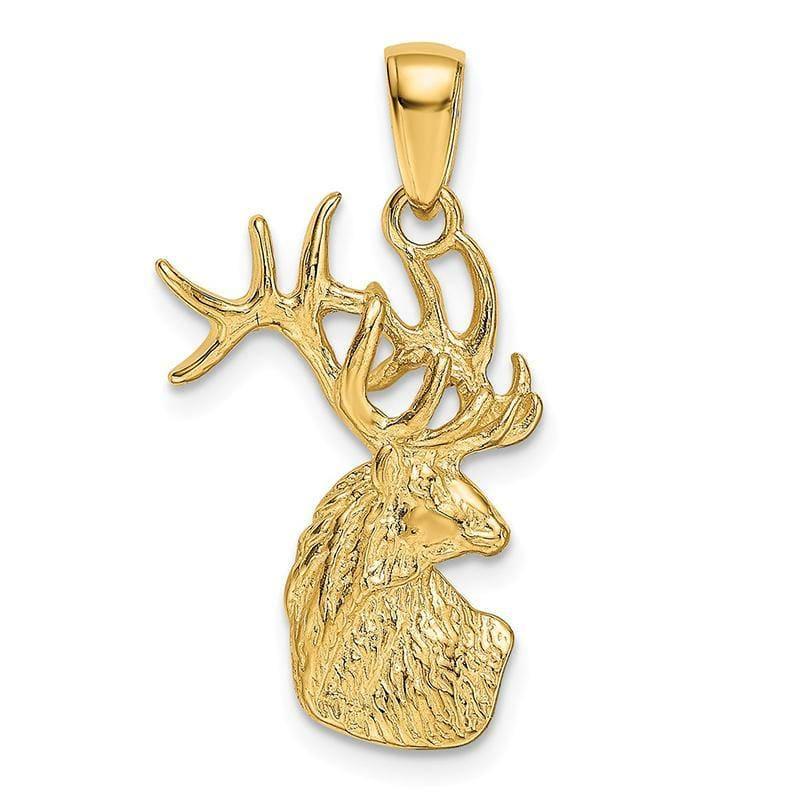 14k Polished Deer Head Charm - Seattle Gold Grillz