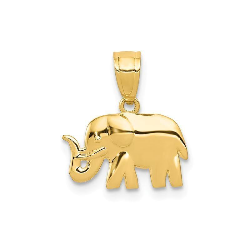 14k Polished Elephant Pendant - Seattle Gold Grillz